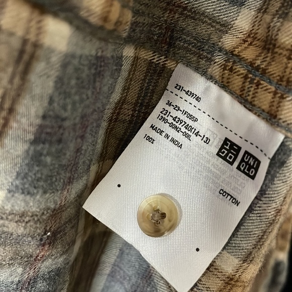 Uniqlo Fennel Checked Long Sleeve Shirt | NWOT - Picture 6 of 8